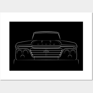 1965 Dodge D100 Sweptline - front stencil, white Posters and Art